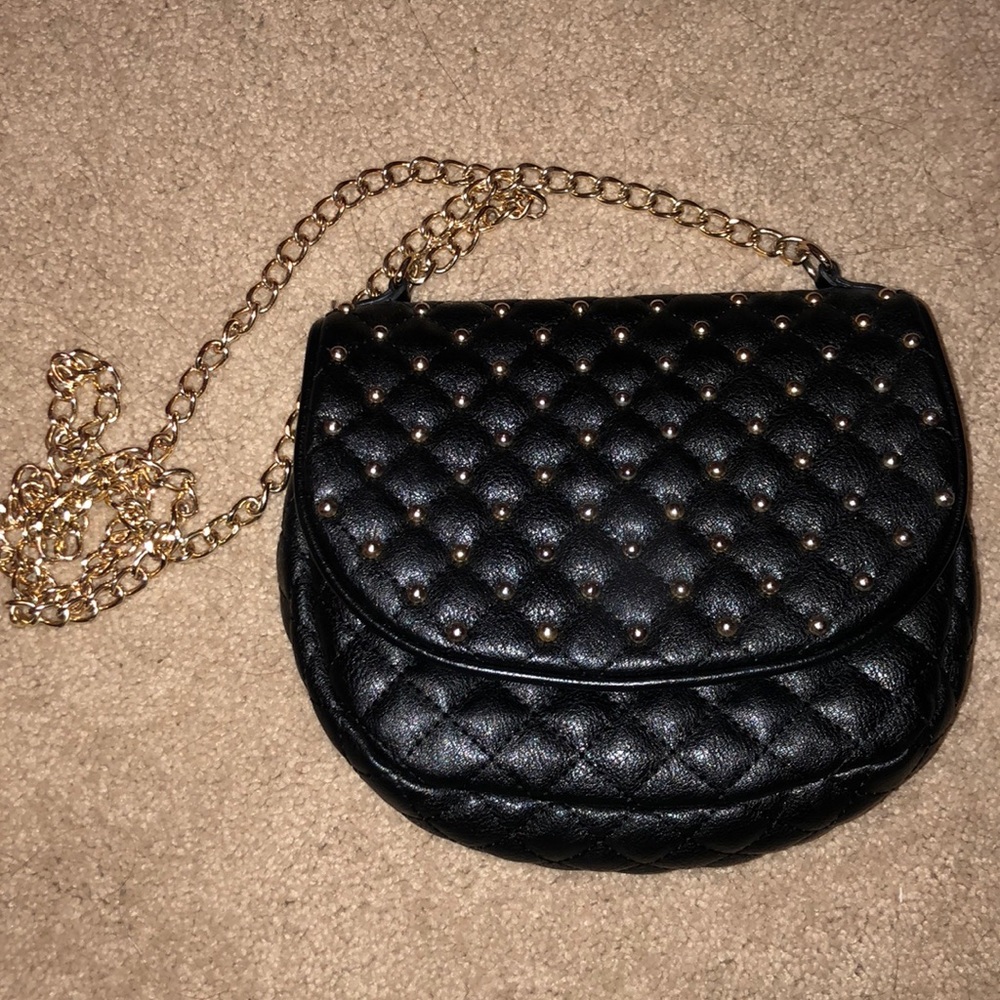 Black forever 21 satchel with gold balls